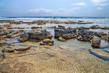 A view of a beautiful sea view in Ayia thekla in Ayia Napa,Cyprus.