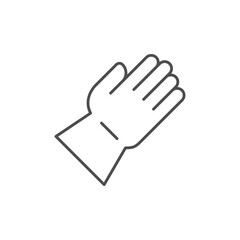 Protective glove line outline icon