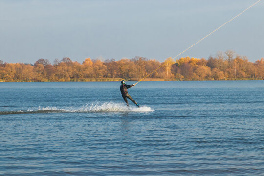 kite surfing on the lake