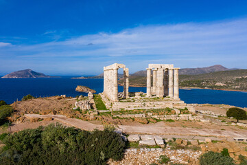 Cape Sounio, Poseidon temple archaeological site, Attica, Greece