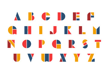 Bauhaus letters and numbers set. Modern typography. Font for events, promotions, logos, banner, monogram and poster.