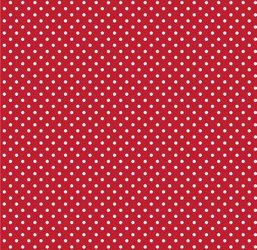 Red Small Polka Dots, Seamless Background. EPS 10 vector.