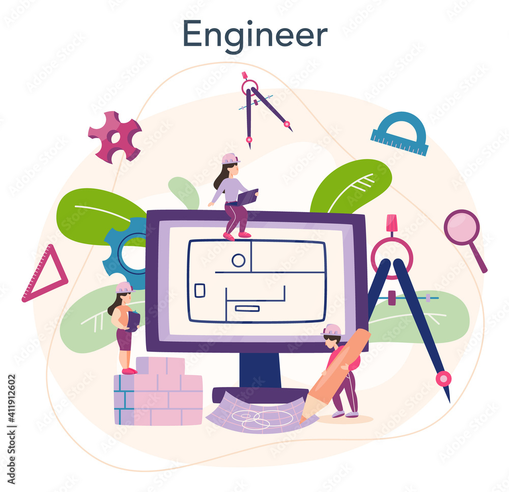 Aufkleber architecture concept. idea of building project and construction