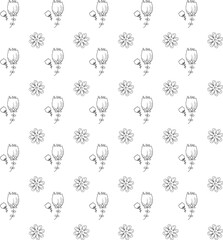 Obraz premium Floral leaves seamless pattern