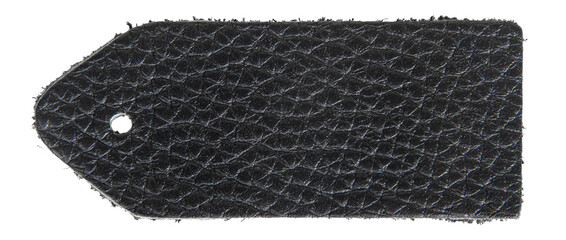 Black leather swatch isolated on white background