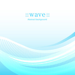 Blue wave abstract on the white background.