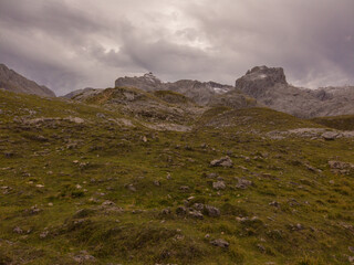 The upper start section of hiking track PR-PNP 24 to the magnificient summits of Mounts Pena...