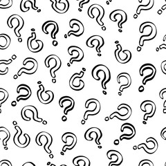 Question mark seamless outline pattern grunge background