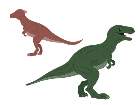 Cute vector dinosaurs. Dinosaur animal icons.Vector cartoon set icon dino animal.