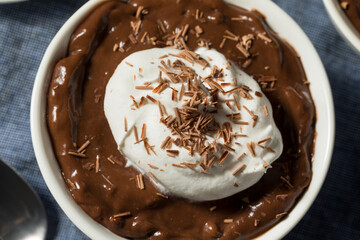 Sweet Homemade Chocolate Pudding in a Bowl