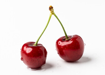 Fresh Cherry on a whtie background