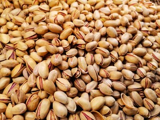 Close-up pine nuts. Background pine nuts and detail shot.