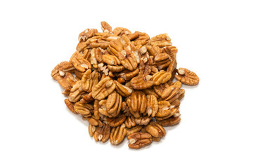 Pecan-nut isolated on white background.