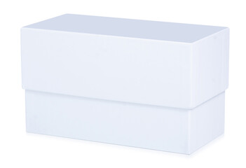 White mobile phone box on white background isolation