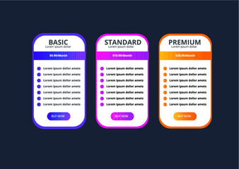 Pricing Table Eye Catching Design Template