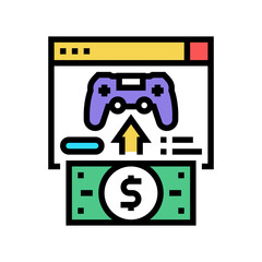 buying video game color icon vector. buying video game sign. isolated symbol illustration