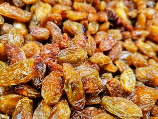 Close-up raisins. Background raisin and detail shot.