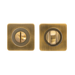 Two square decorative lids with twist mechanism in coffee shine on a white background