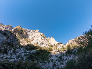 The Picos de Europa (Peaks of Europe) a mountain range part of the Cantabrian Mountains in northern Spain.