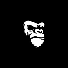 angry gorilla head logo template vector. 
Monkey face logo template vector. Ape logo template