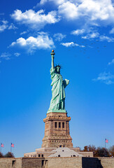 Statue of Liberty in New York - a monument in the port of "Liberty Island" in New York City.