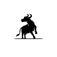 Elegance vector illustration of bull logo, 
buffalo cow ox bull logo design inspiration.