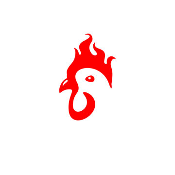 fire chicken flame hot logo vector icon illustration, 
vintage restaurant cafe logo , fast food app icon