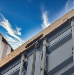 detail of giant bat on top a container