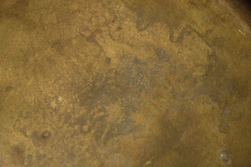 Copper or brass surface. Corrosion of metal. Copy space. 