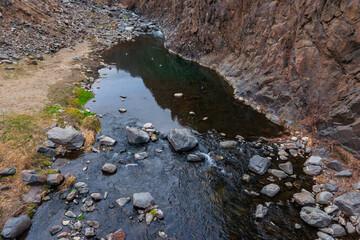 Rocky landscape with canyon and river, Armenia