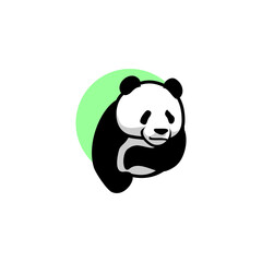 Cute Panda bear Logo design vector template. 
Funny Lazy Logo Panda animal Logotype concept icon.