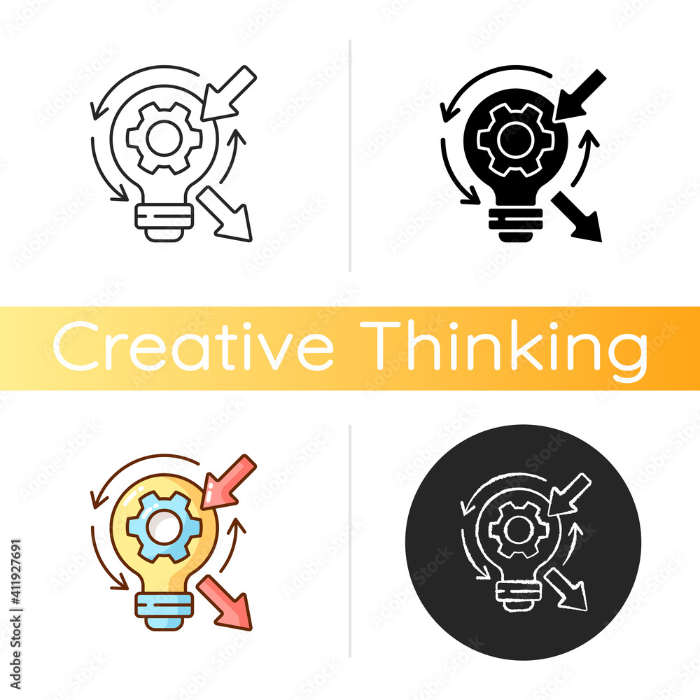 Poster reflection icon. high skill thinking and analysing. creative critical thinking. proffesional argumen