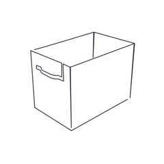 open box one line vector 
