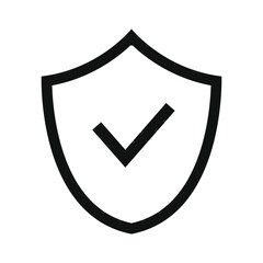Shield check mark icon. Protection symbol for website and apps.