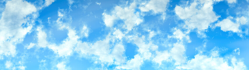 Naklejka na ściany i meble white fluffy clouds on a sky blue sky background in high resolution