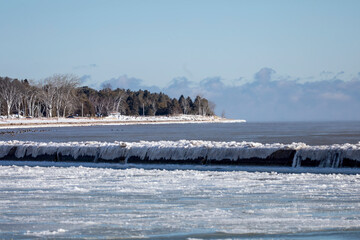 Frozen shores of Lake Michigan