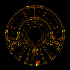 Vivid abstract background. Beautiful design of rotation frame.  .Mystical portal. Bright sphere lens. Rotating lines. Glow ring. .Magic neon ball. Led blurred swirl. Spiral glint lines. HUD