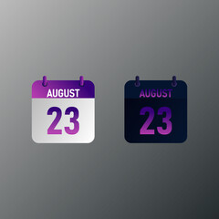 August daily calendar icon in flat design style. Vector illustration in light and dark design. 