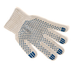 Cotton working glove for gardening isolated on white background