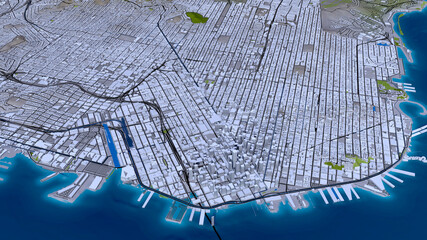 San Francisco, 3D aerial view