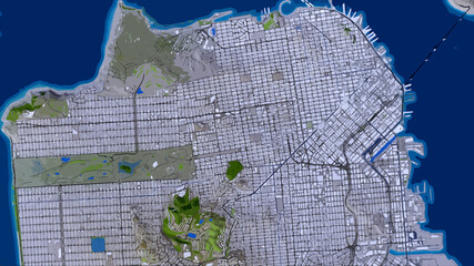 San Francisco, 3D aerial view