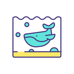 Underwater biodiversity regeneration RGB color icon. Marine conservation. Ecology, oceanography and fisheries science. Marine environment. Reducing pollutants. Isolated vector illustration