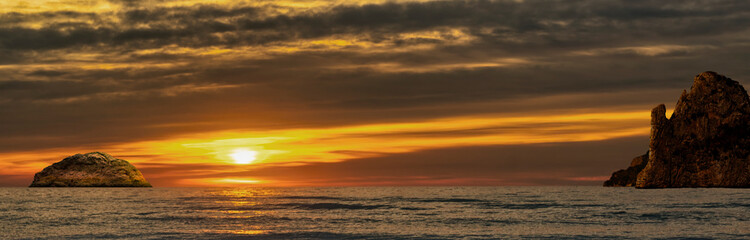 A beautiful and spectacular sunset by the sea
