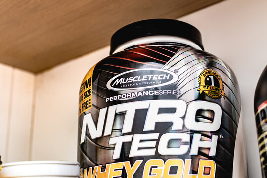 Whey Protein da marca Muscletech - Nitro Tech 100% Whey Gold . Suplemento alimentar, prote&iacute;na, massa muscular, hipertrofia.