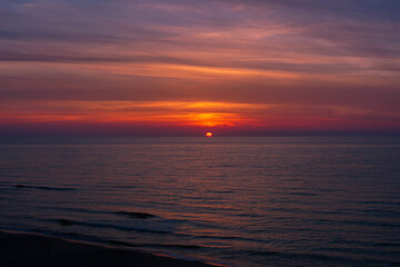 Fototapeta na wymiar Summer sunset on the beach in Pobierowo