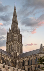 Fototapeta na wymiar Salisbury Cathedral spire Wiltshire South West England UK