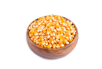 Dried corn on the white background