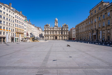 Place des terreaux pendant le confinement, Lyon, France