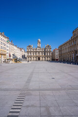 Naklejka premium Place des terreaux pendant le confinement, Lyon, France