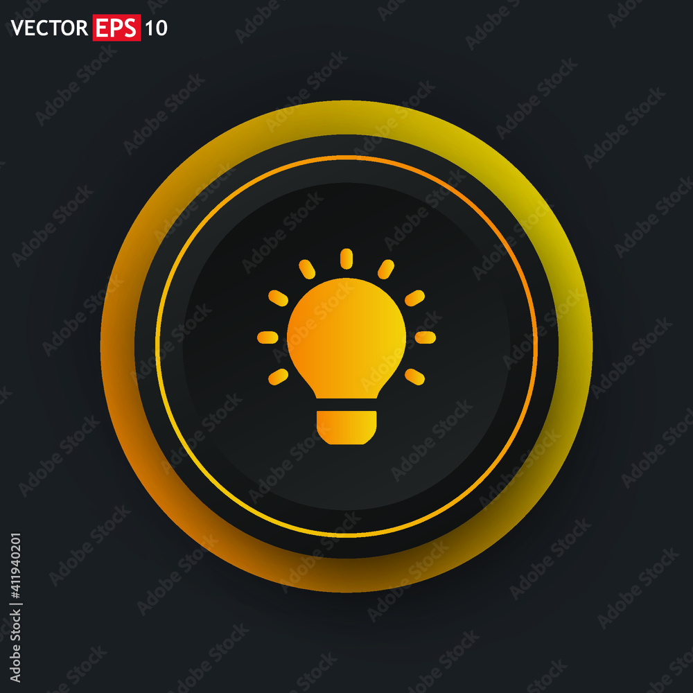 Aufkleber light bulb icon on internet button